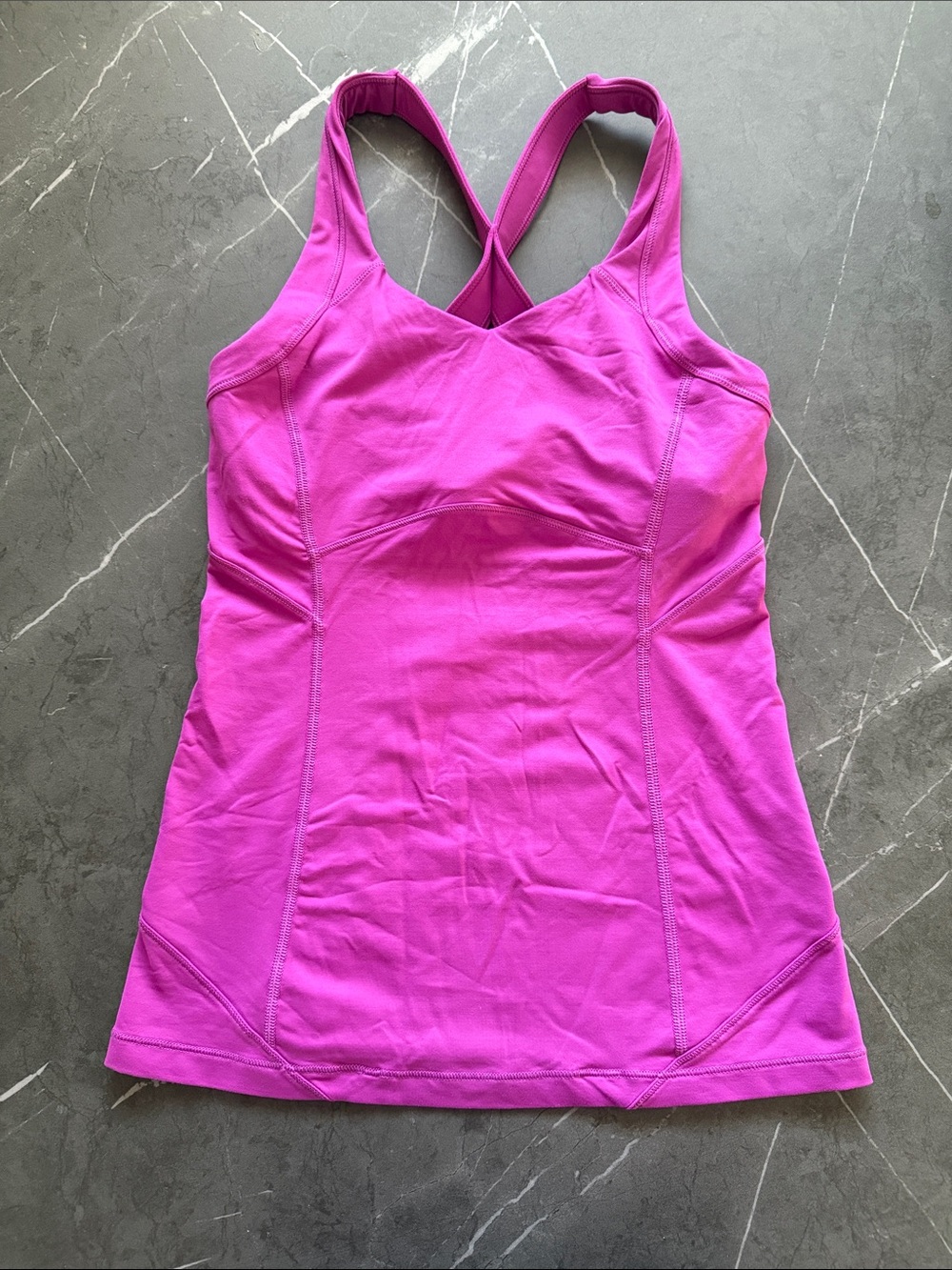 Lululemon Bright Magenta Active Razorback Sports Bra Tank Top